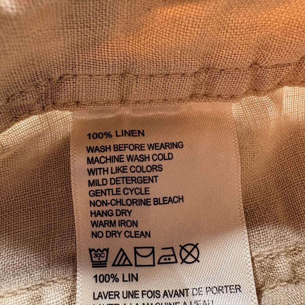 Tommy Bahama Linen Cargo Pants Womens 6 Tan Cropped Relaxed Fit Summer Utility - Picture 5 of 9